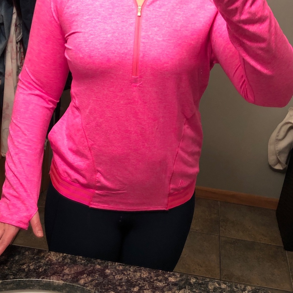NWOT- Adidas Golf- Women's Pink Quarter-Zip Long Sleeve shirt